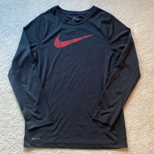 Nike Dri-Fit long sleeved tee -Black/Red